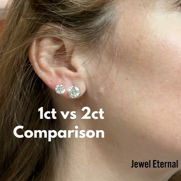 🍁New🍁 1ct Drop Earrings (2tcw) - Rhodium platinum over Sterling Silver - Picture 6 of 9